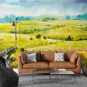 3D Oil Painting Floral Tree Grassland Cloud Sky Wall Mural Wallpaper YXL 157