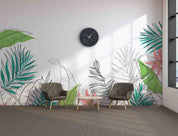 3D Hand Drawn Colored Palm Leaves Wallpaper Wall Mural Wall Decor Wall Art Wall Sticker Remoable Wallpaper 16