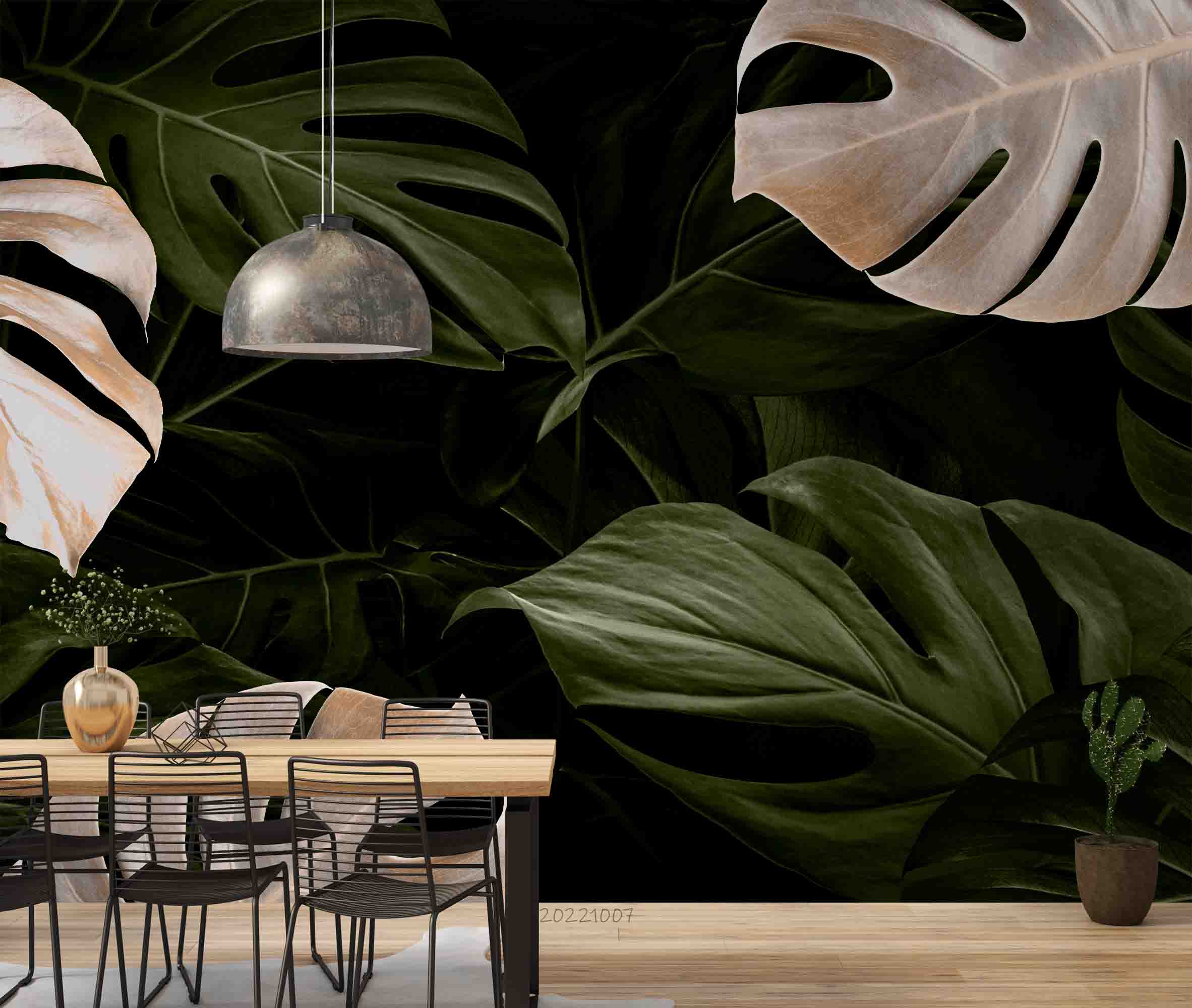 3D Monstera Leaf Luxury Tropical Jungle Background Wall Mural Wallpaper GD 3228- Jess Art Decoration