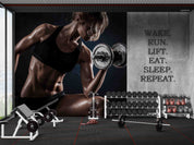 3D Gym Fitness Gymnasium Dumbbell Wall Mural Wallpaper 72