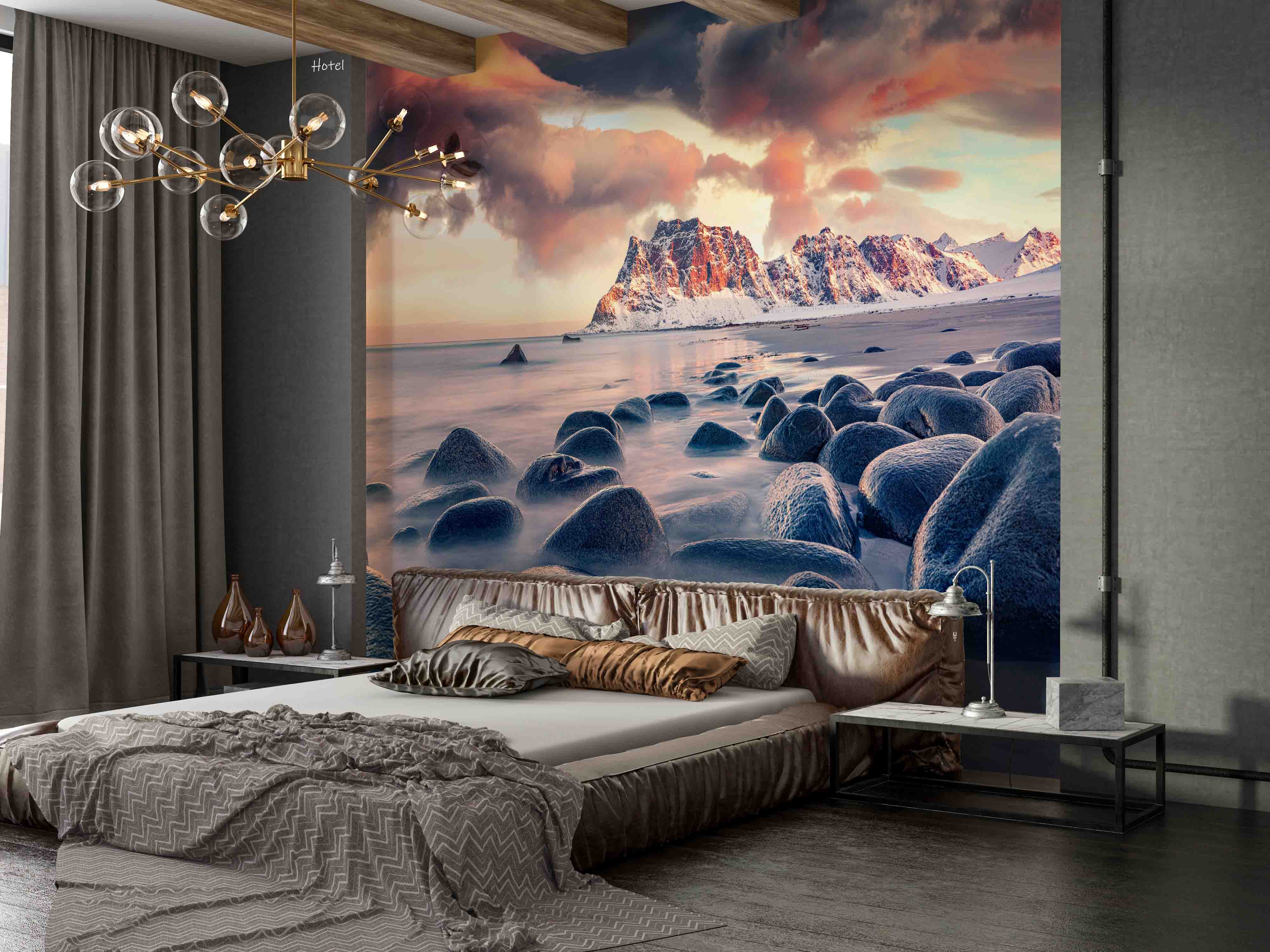 3D Hotel Inn Motel Hostel Resort Manor Scenery Sea Wall Mural Wallpaper 18
