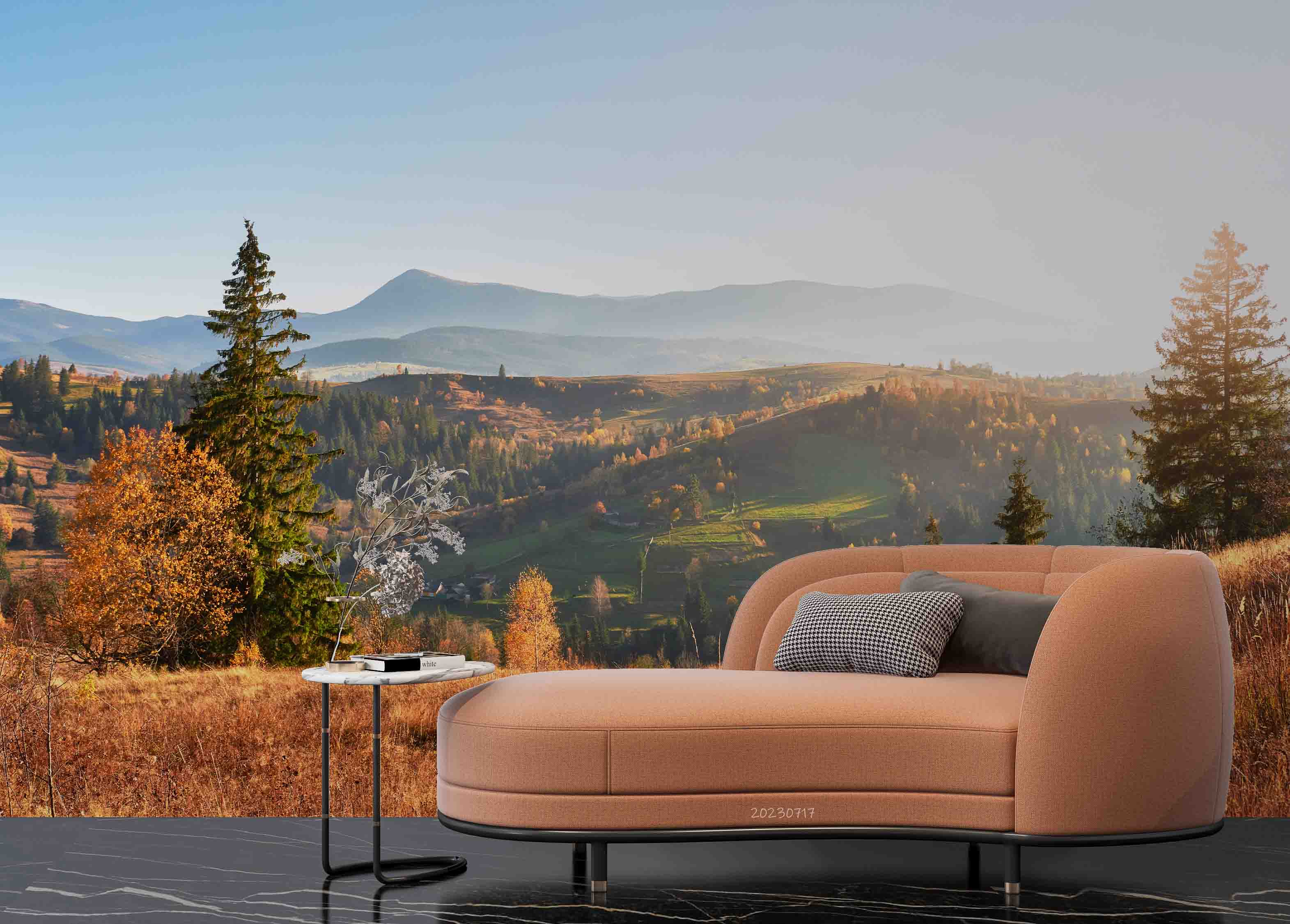 3D Mountains Autumn Landscape Wall Mural Wallpaper JN 379