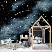 3D Abstract Wave Point Fog Black Wall Mural Wallpaper YXL 166