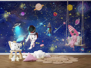 3D Astronaut Space Adventure astronaut space adventure scene wall mural wallpaper for kids room - view 4
