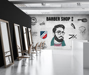 Barber Shop Head Scissors Comb Barber Shop Wallpaper barbershop graffiti wall mural for barber shop - view 4