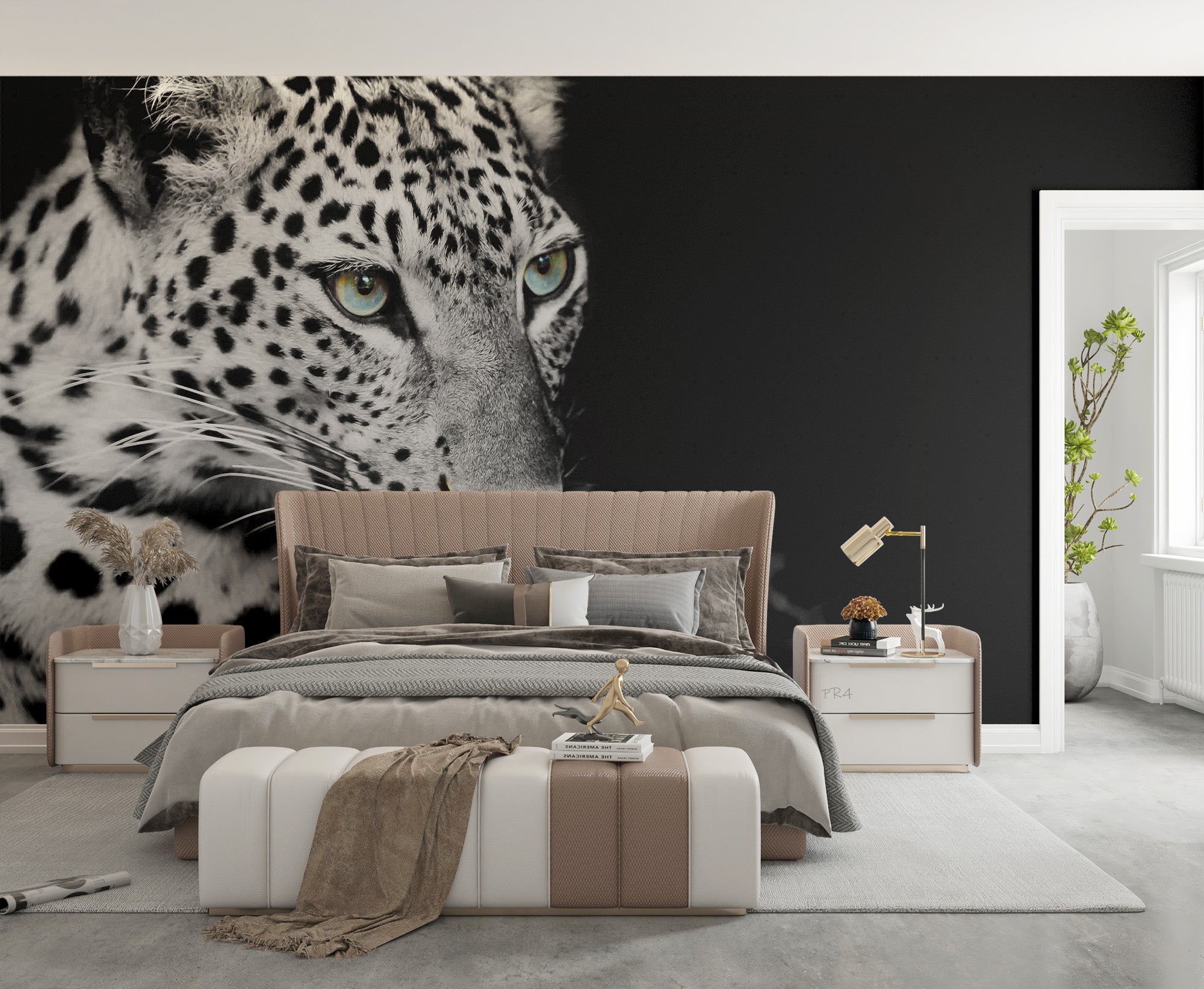 3D Animal Lion Black Wall Mural Wallpaper YXL 2821