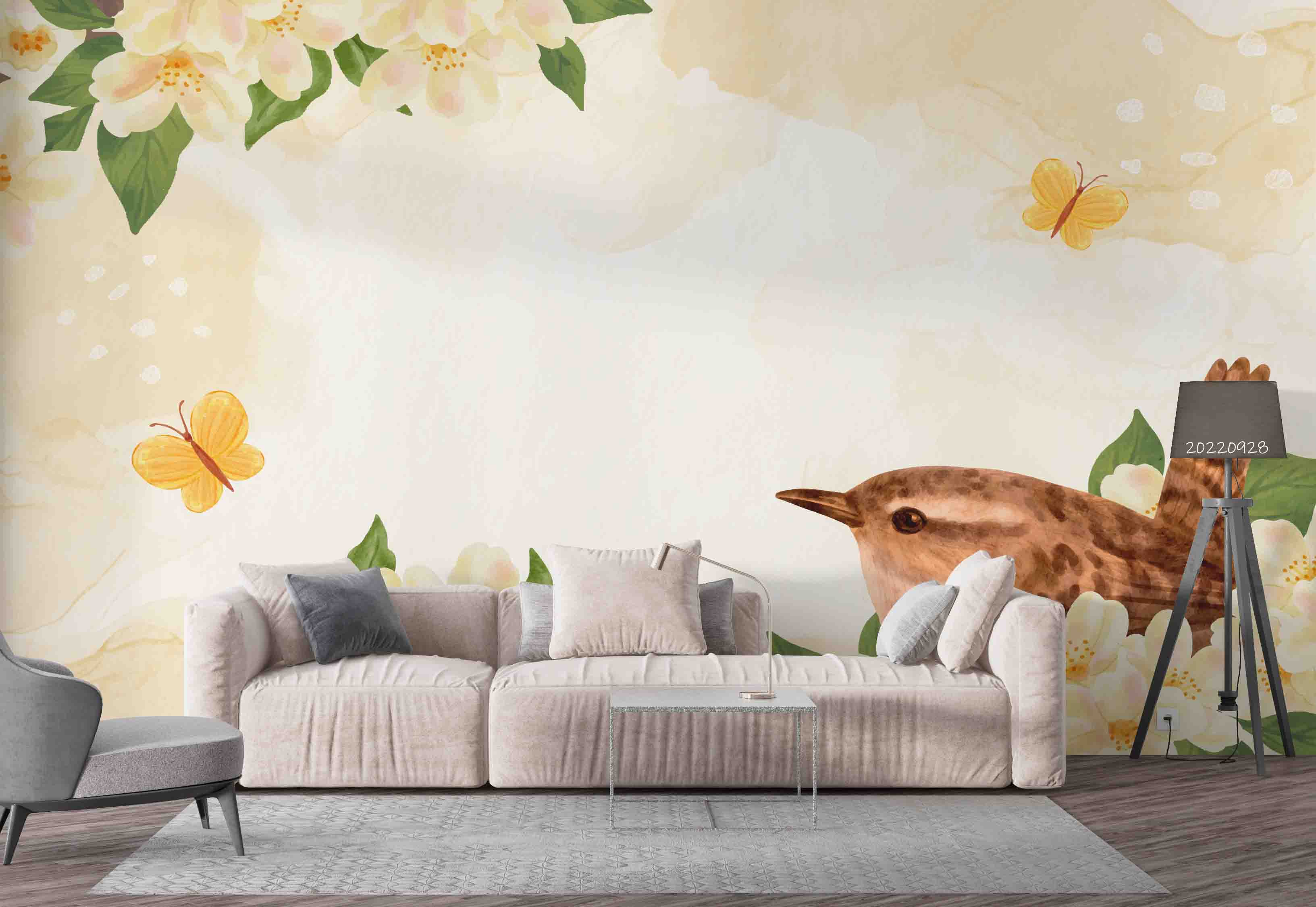 3D Watercolor Spring Floral Background Wall Mural Wallpaper GD 3298- Jess Art Decoration