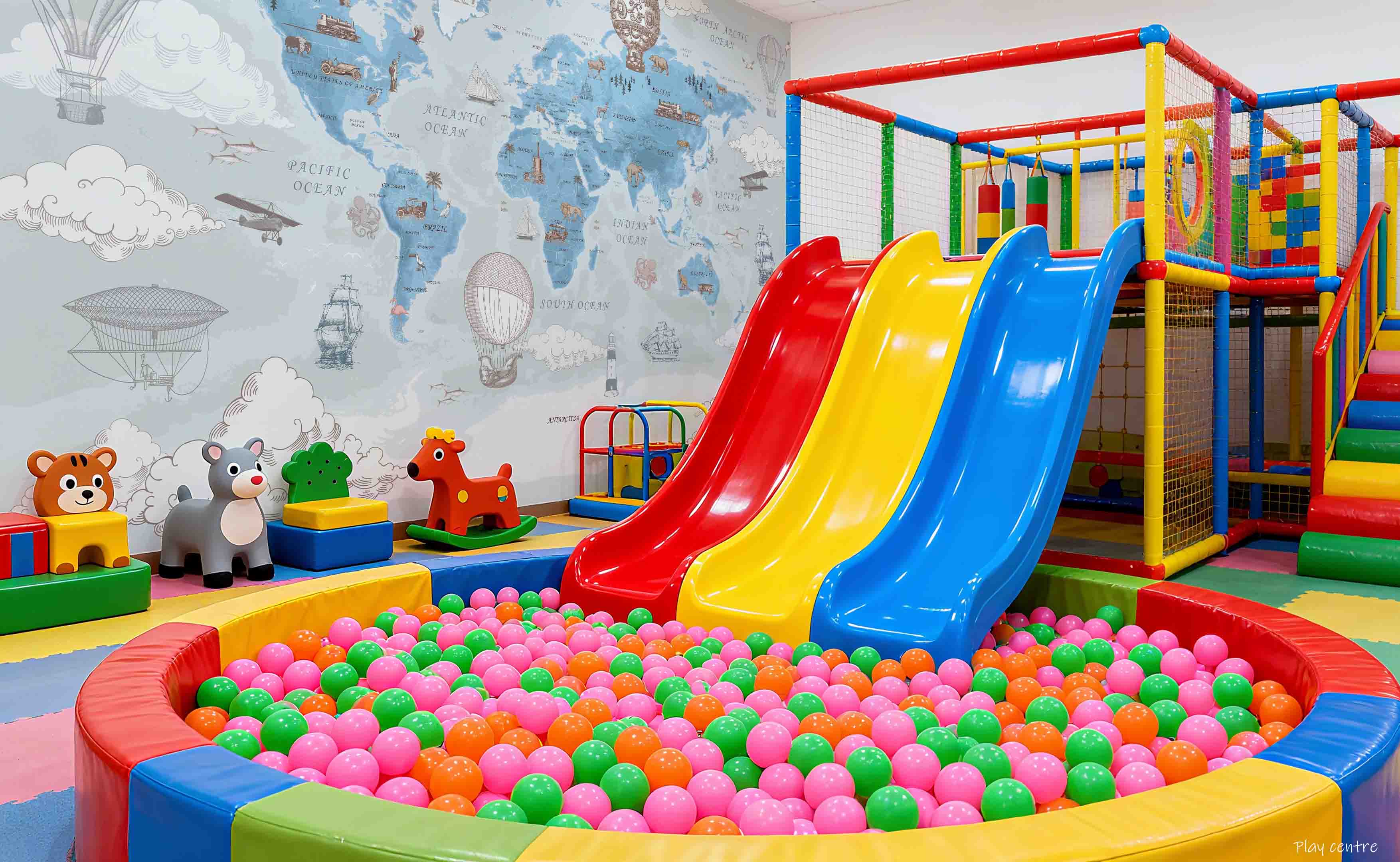 3D Play Centre Amusement Park Funfair Carnie World Map Wall Mural Wallpaper 0