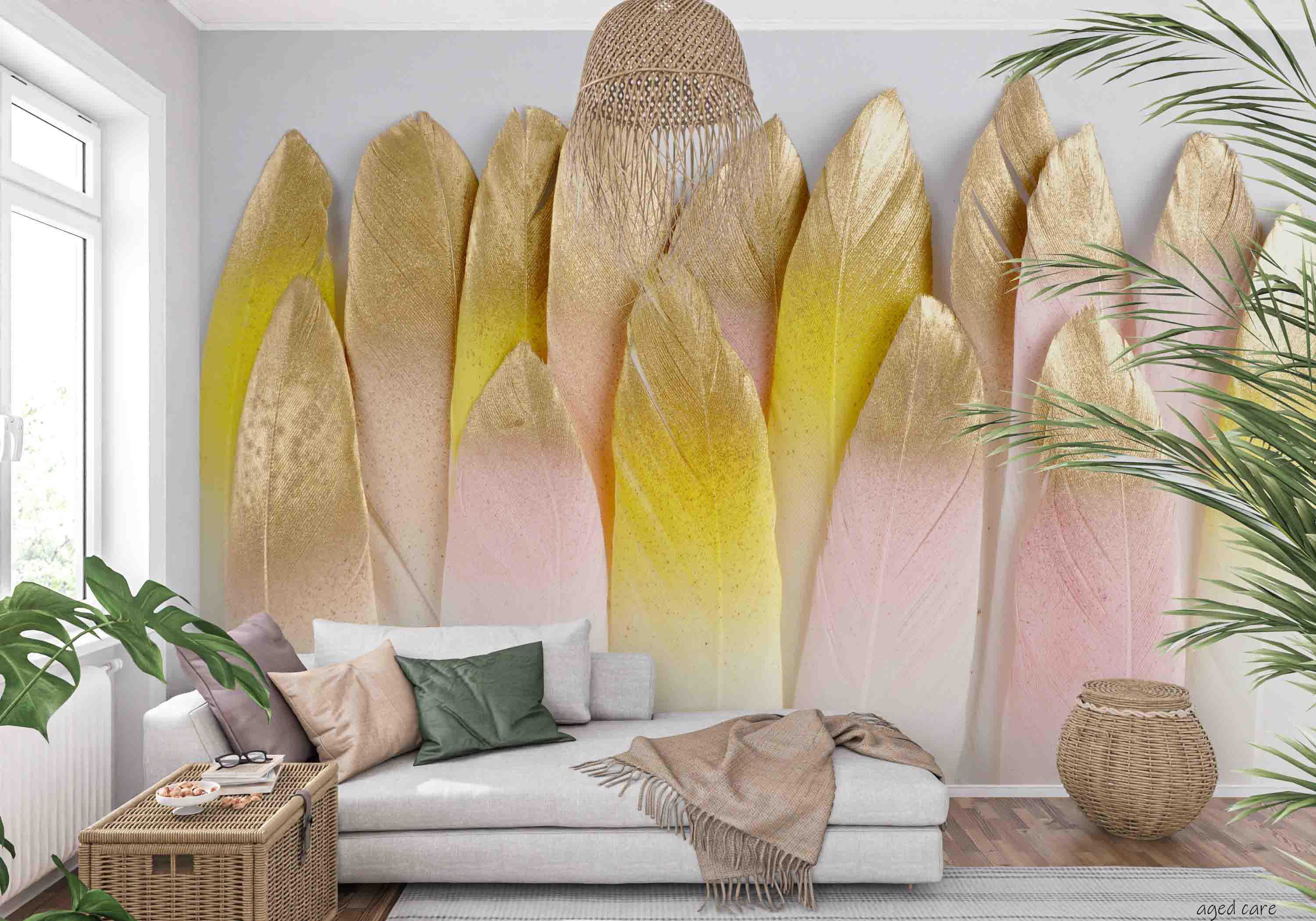 3D Aged Care Retirement Home Gerocomium Rest Home Feather Wall Mural Wallpaper 38
