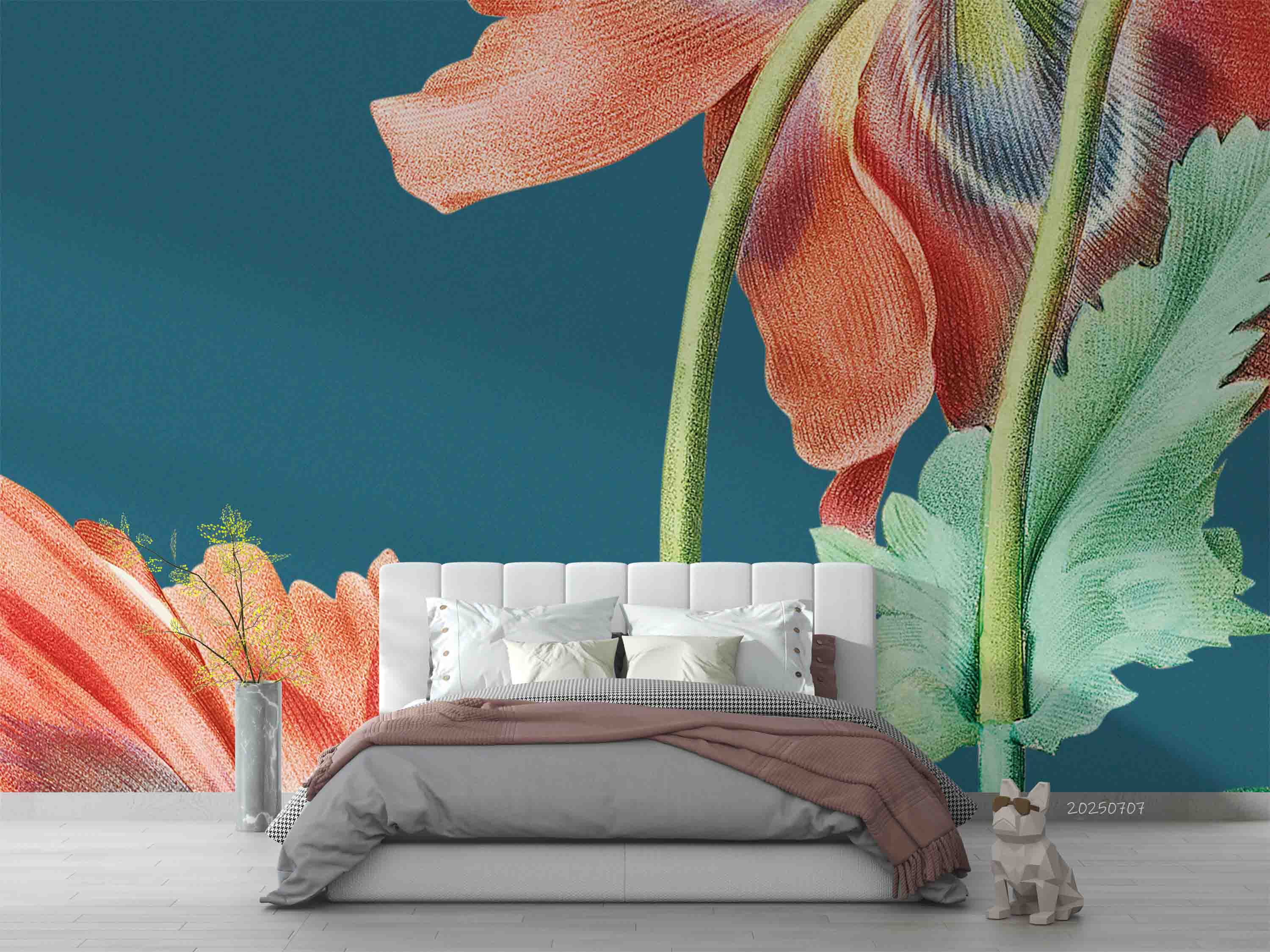 3D Red Poppy Flower Wallpaper Wall Mural Wall Decor Wall Art Wall Sticker Remoable Wallpaper 7