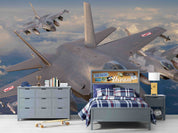 3D Lockheed Martin F-35 F-16 Wall Mural Wallpaper GD 5422- Jess Art Decoration