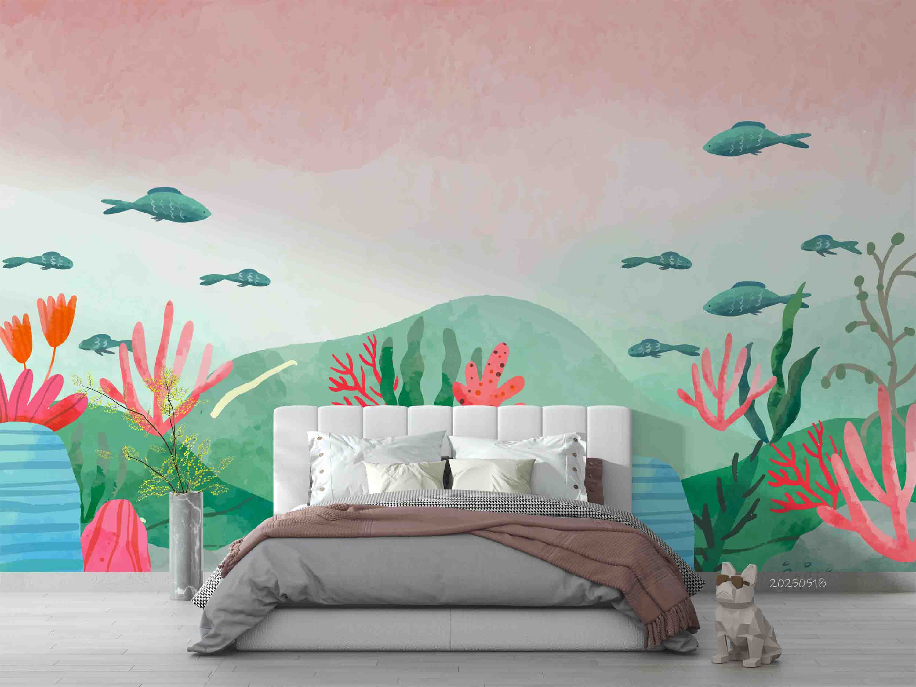 3D Watercolor Underwater World Wallpaper Wall Mural Wall Decor Wall Art Wall Sticker Remoable Wallpaper