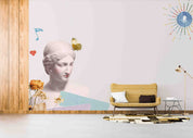 3D White Art Sculpture Pattern Background Wallpaper Wall Mural Wall Decor Wall Art Wall Sticker Remoable Wallpaper LQH