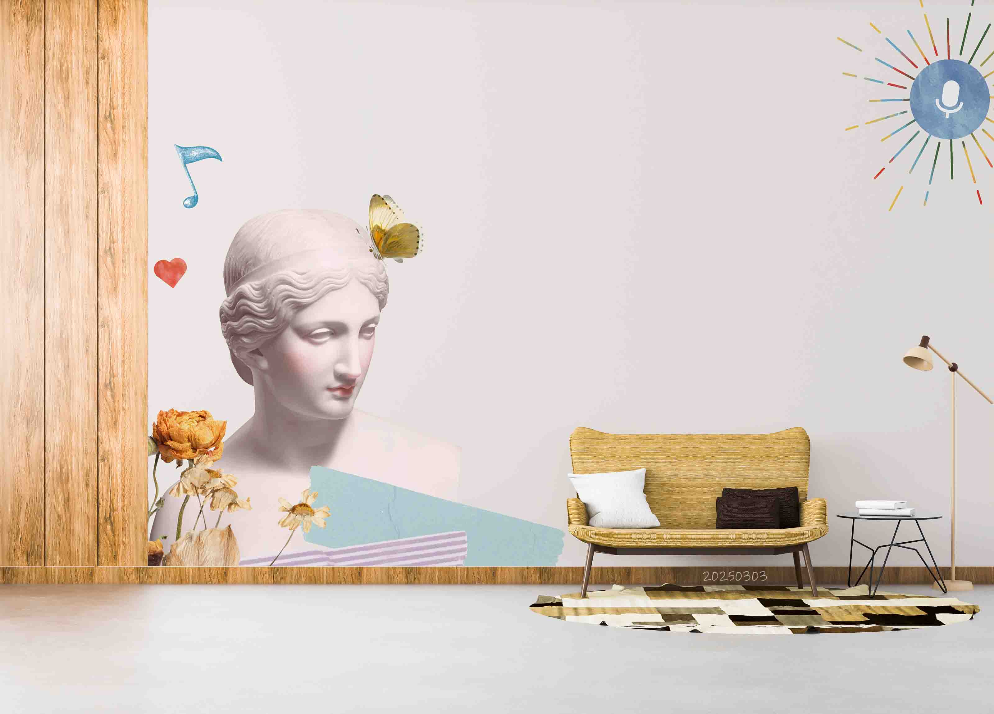 3D White Art Sculpture Pattern Background Wallpaper Wall Mural Wall Decor Wall Art Wall Sticker Remoable Wallpaper LQH