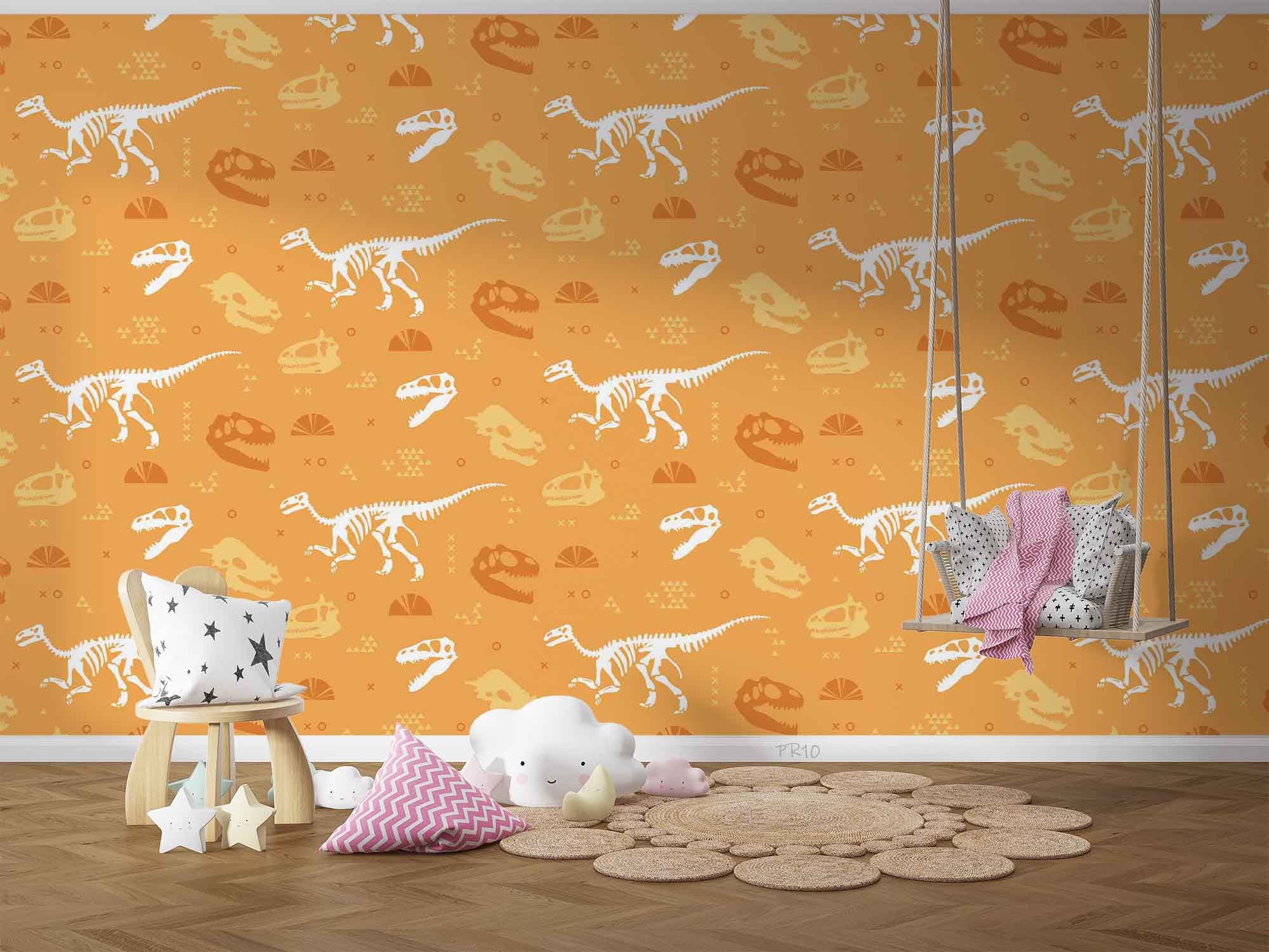 3D Dinosaur Fossil Pattern dinosaur fossil pattern wall mural wallpaper for kids room - view 3