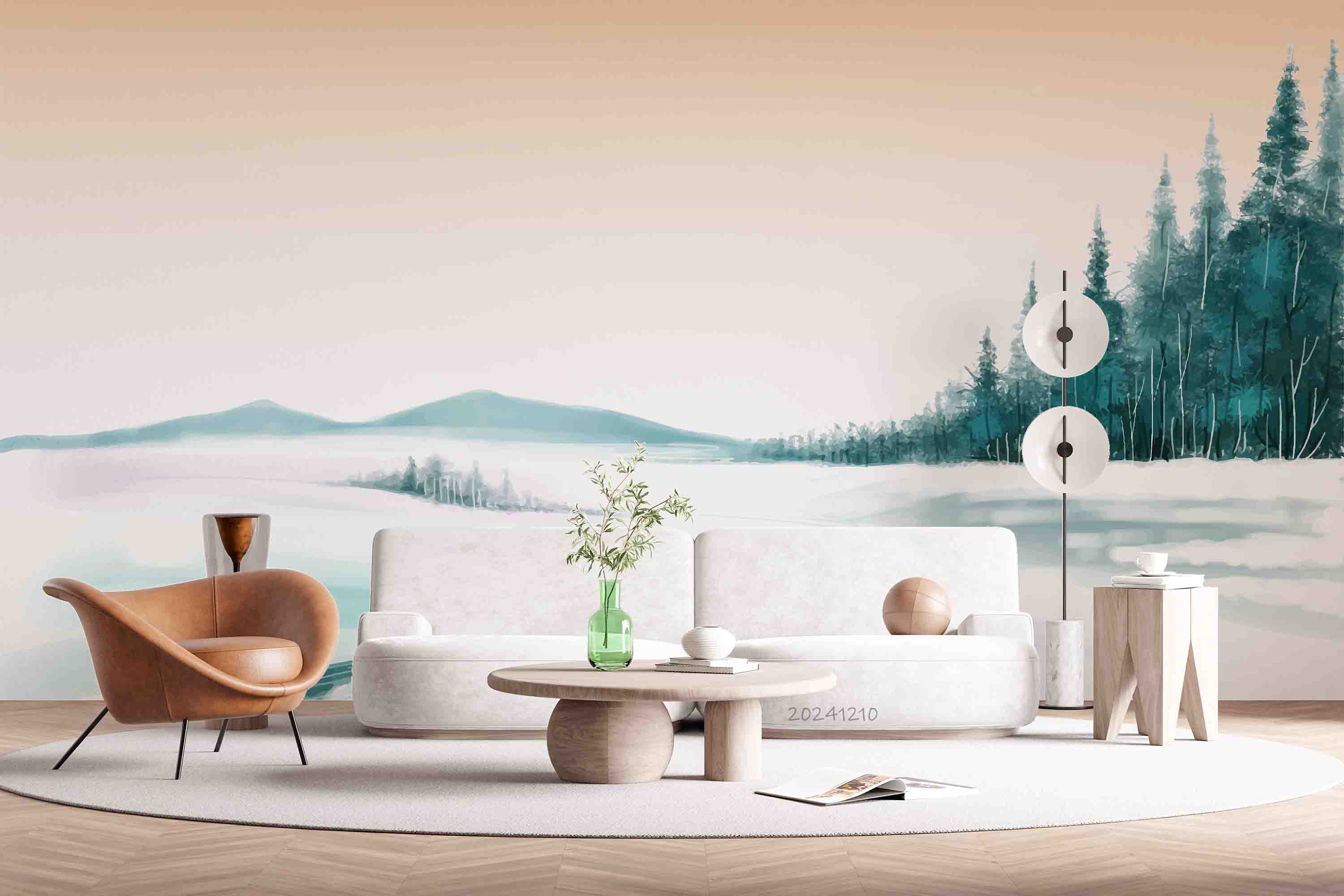 3D Winter Christmas Tree Landscape Wallpaper Wall Mural Wall Decor Wall Art Wall Sticker Remoable Wallpaper LQH 2