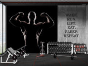 3D Gym Fitness Gymnasium Dumbbell Wall Mural Wallpaper 68