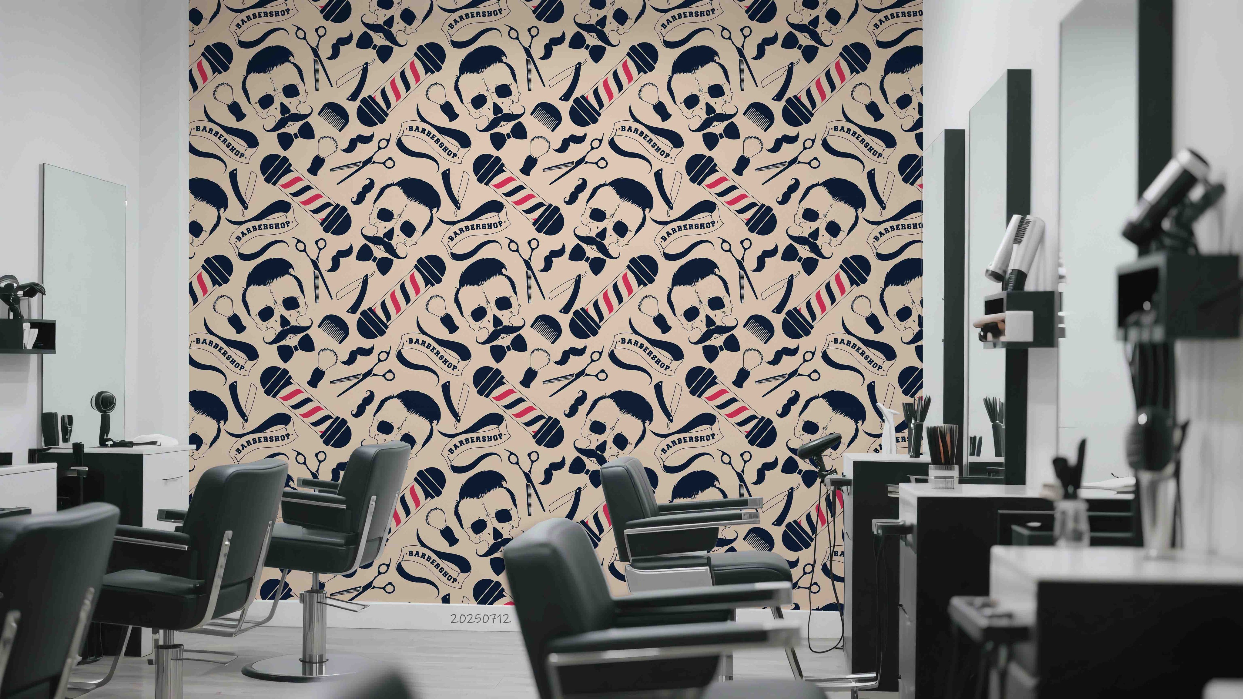 3D Salon Shop Beauty Salon Barber Shop Pattern Wall Mural Wallpaper 14