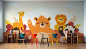 3D Childcare Nursery School Cartoon Animals Kids Wall Mural Wallpaper JN 18