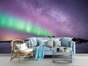 3D Green Aurora Snow Forest Scenery Wallpaper Wall Mural Wall Decor Wall Art Wall Sticker Remoable Wallpaper 21