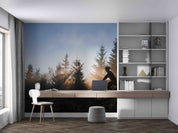 3D Tree Cycling Sunlight Person Wall Mural Wallpaper YXL 152