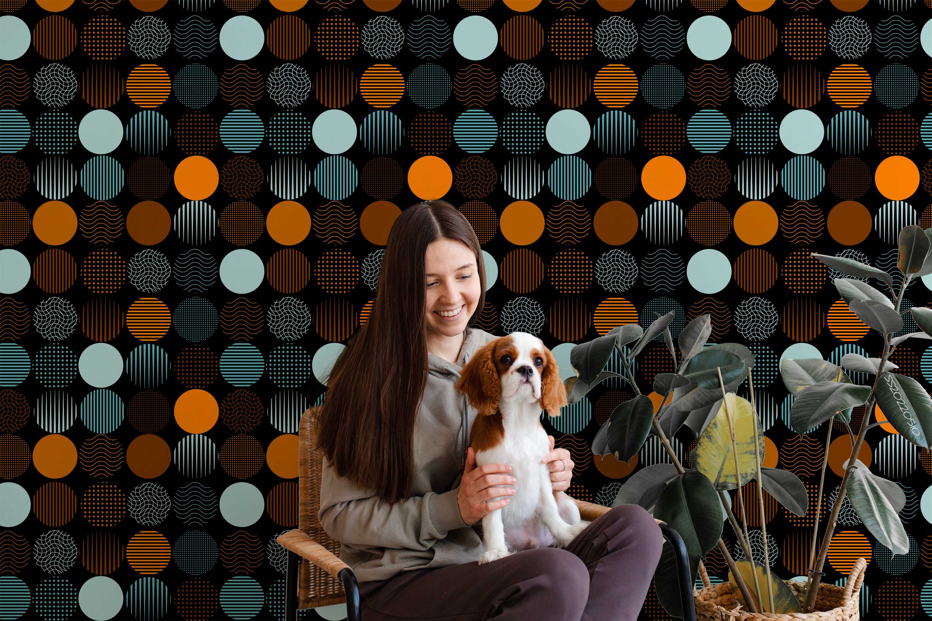 3D Dot Stripe Circle Pattern Wall Mural Wallpaper GD 4114- Jess Art Decoration