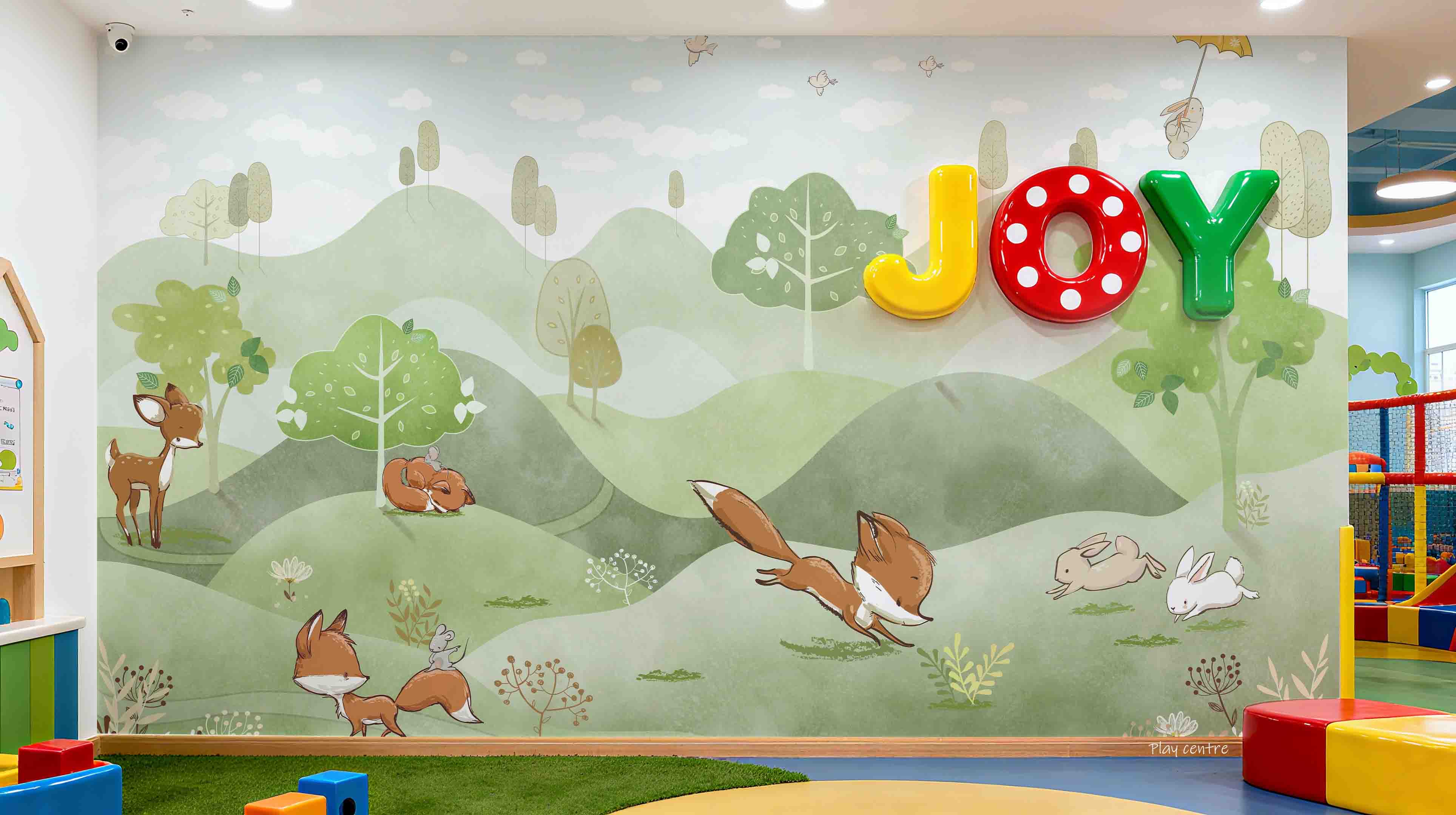 3D Play Centre Amusement Park Funfair Carnie Cartoon Animals Scenery Wall Mural Wallpaper 19