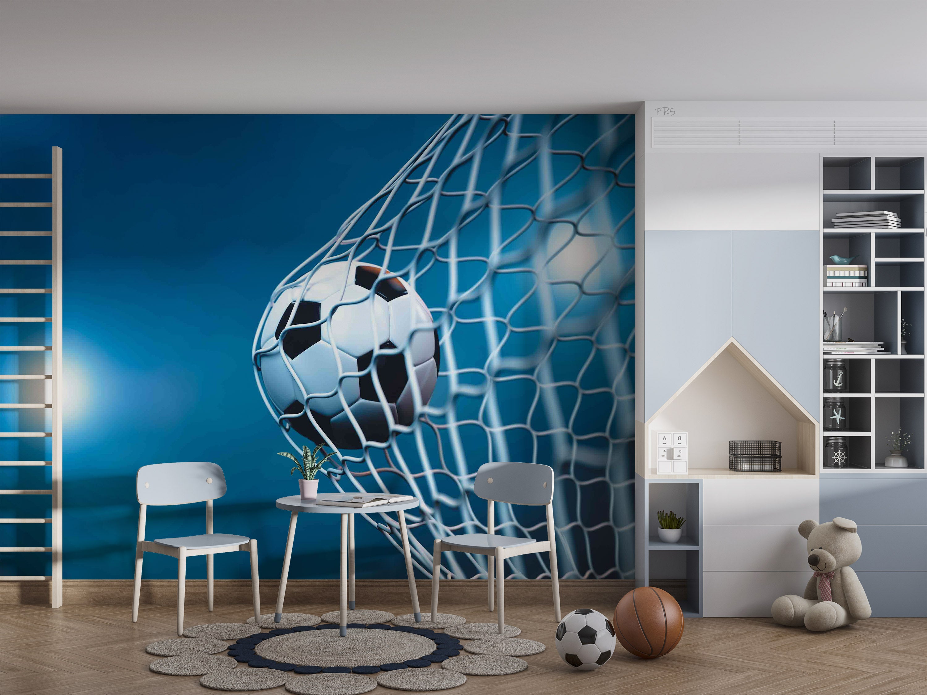 3D Night Moon Football Net Wall Mural Wallpaper YXL 2840