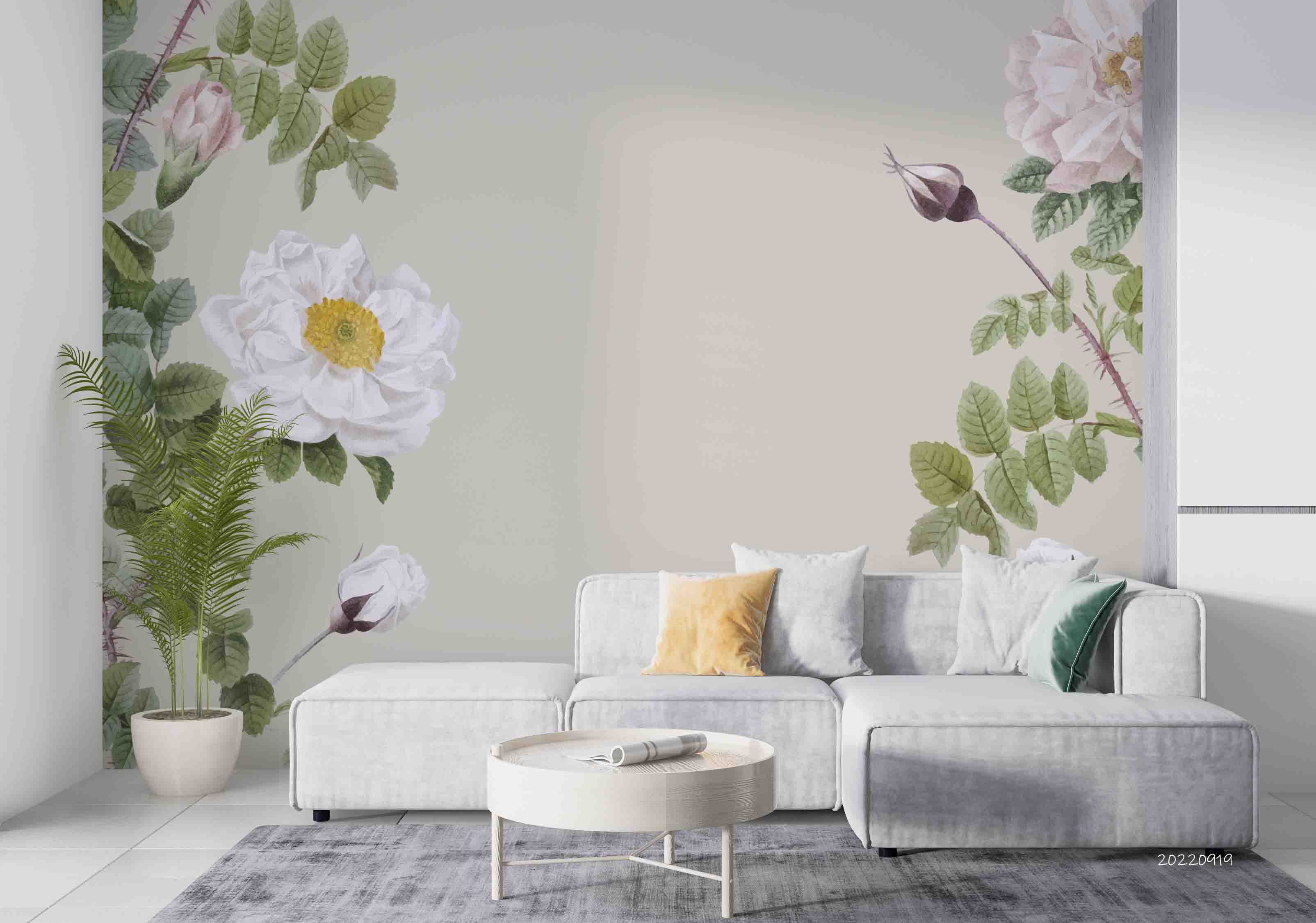 3D Plant Floral Leaf Border Wall Mural Wallpaper GD 3472- Jess Art Decoration