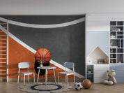 Basketball Court Sideline Wallpaper basketball wall mural for bedroom, gym or sports room