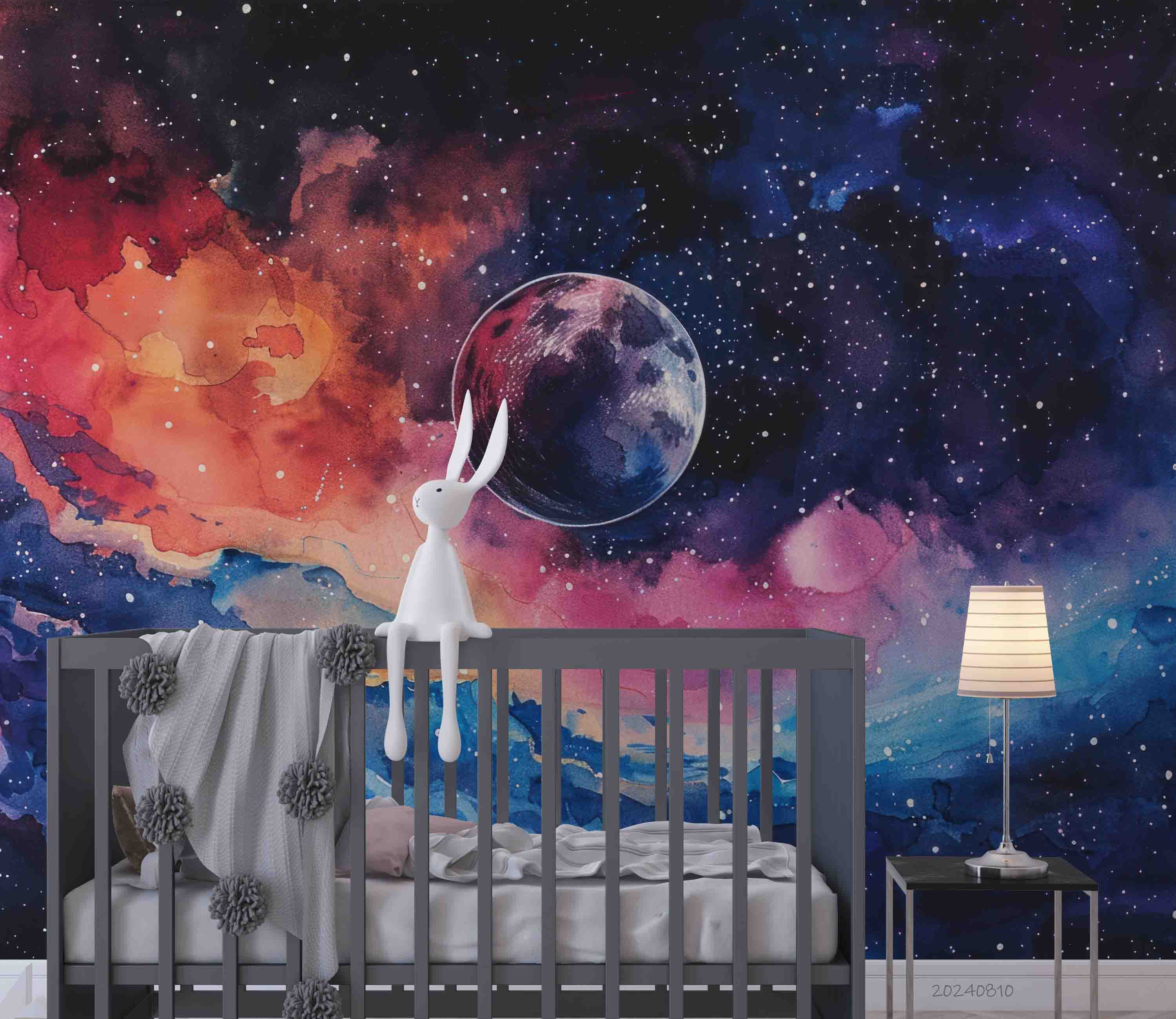 3D Watercolour The Earth Wave Point Wall Mural Wallpaper YXL 192