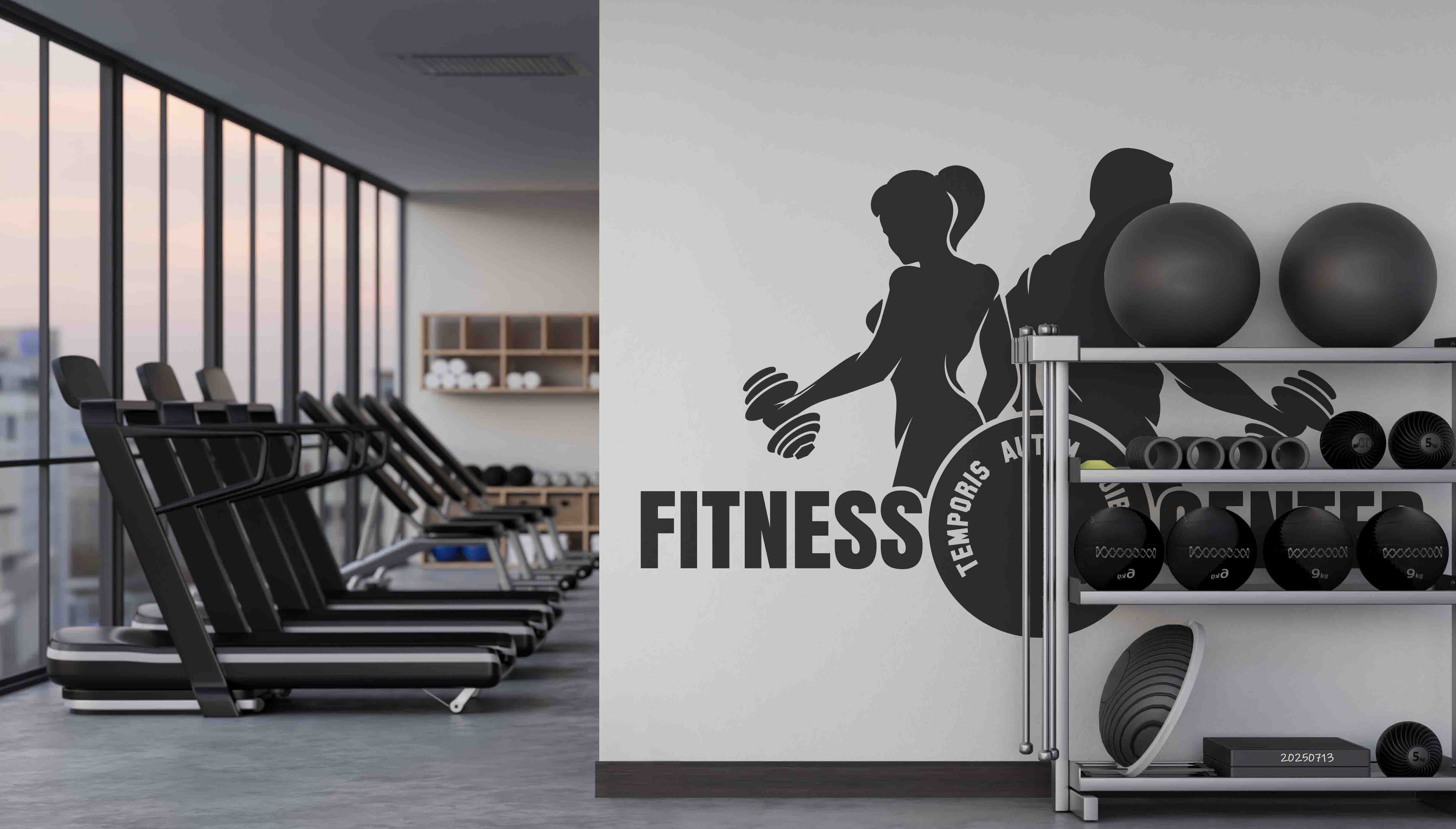 3D Gym Fitness Gymnasium Dumbbell Wall Mural Wallpaper 51