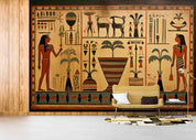 3D Egyptian Hieroglyphics Engraving Painting Ancient Plants Wallpaper Wall Mural Wall Decor Wall Art Wall Sticker Remoable Wallpaper LQH 7