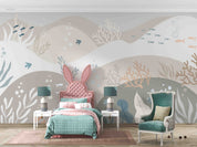 3D Ocean Coral Fish Spume Wall Mural Wallpaper YXL 373