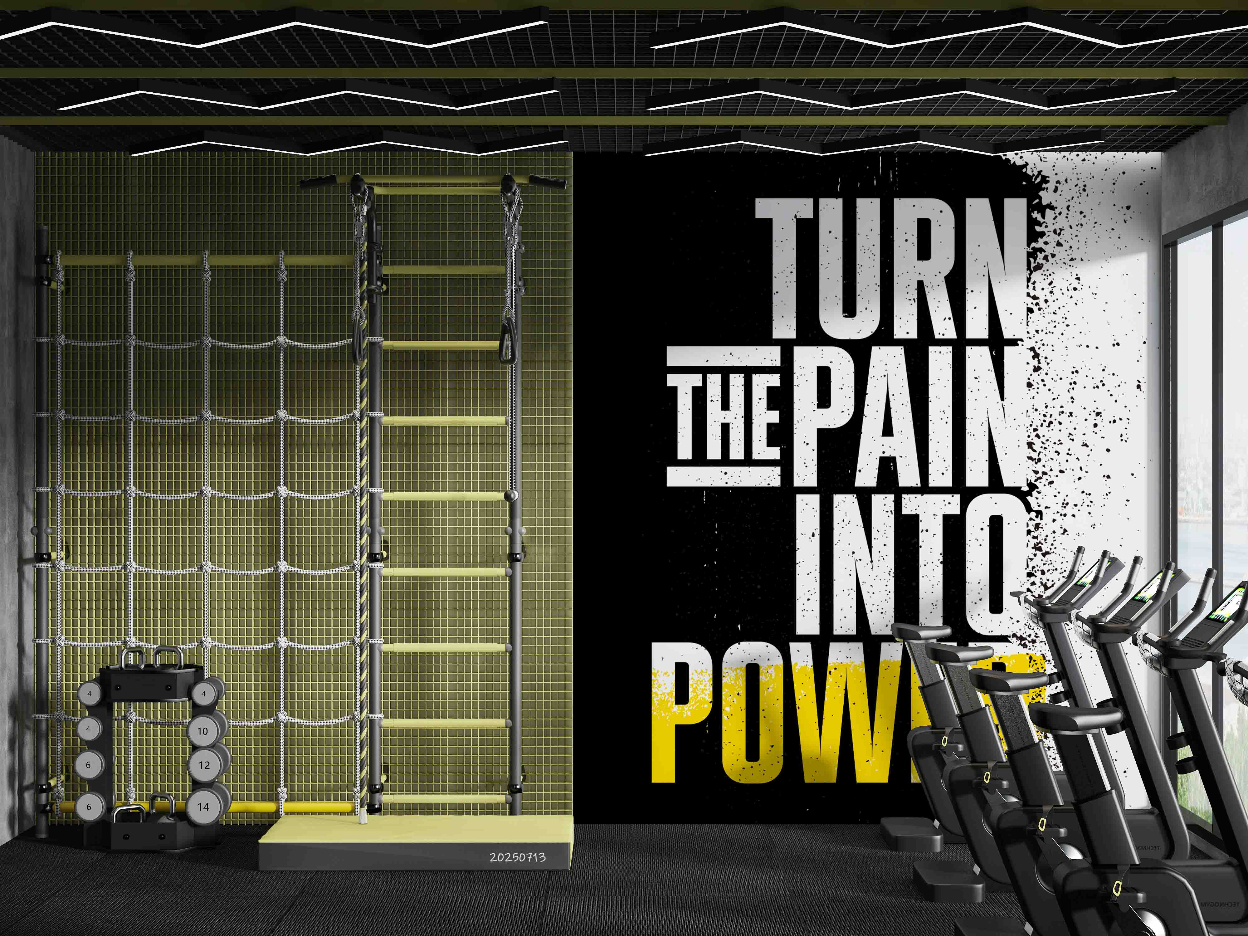 3D Gym Fitness Gymnasium Wall Mural Wallpaper 22