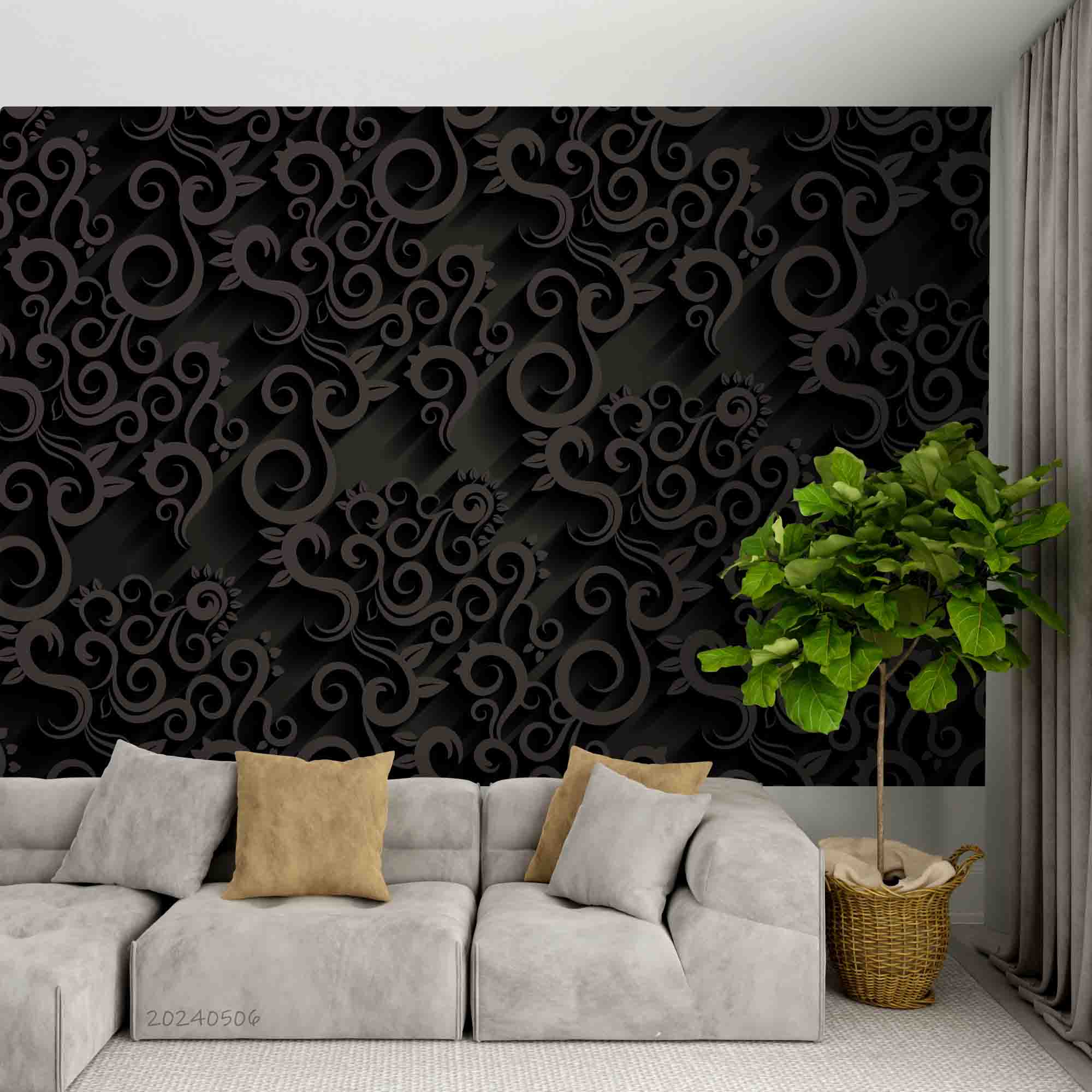 3D Abstract Black Artistic Pattern Wallpaper Wall Mural Wall Decor Wall Art Wall Sticker Remoable Wallpaper