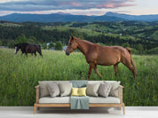 3D Nature Sky Mountains Grassland Horse Wallpaper Wall Mural Wall Decor Wall Art Wall Sticker Remoable Wallpaper LQH