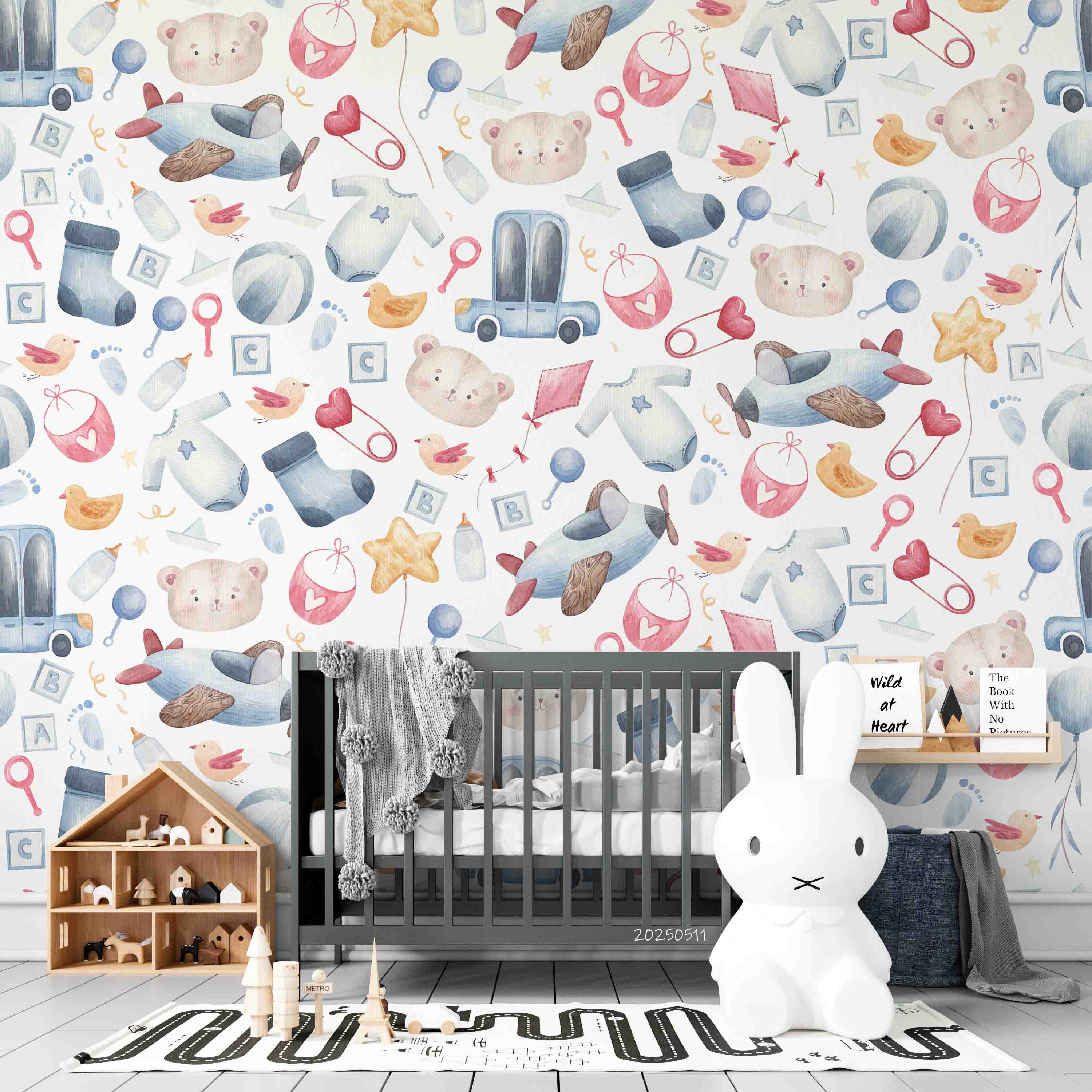 3D Cartoon Baby Products Pattern Wallpaper Wall Mural Wall Decor Wall Art Wall Sticker Remoable Wallpaper