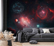 3D Abstract The Earth Starry Sky Red Dark Blue Wall Mural Wallpaper YXL 11- Jess Art Decoration