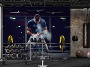 3D Gym Poster Man Weightlifting Wall Mural Wallpaper YXL 73