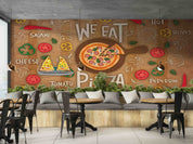 3D Restaurant Snack Bar Diner Fast Food Pizza Wall Mural Wallpaper 17