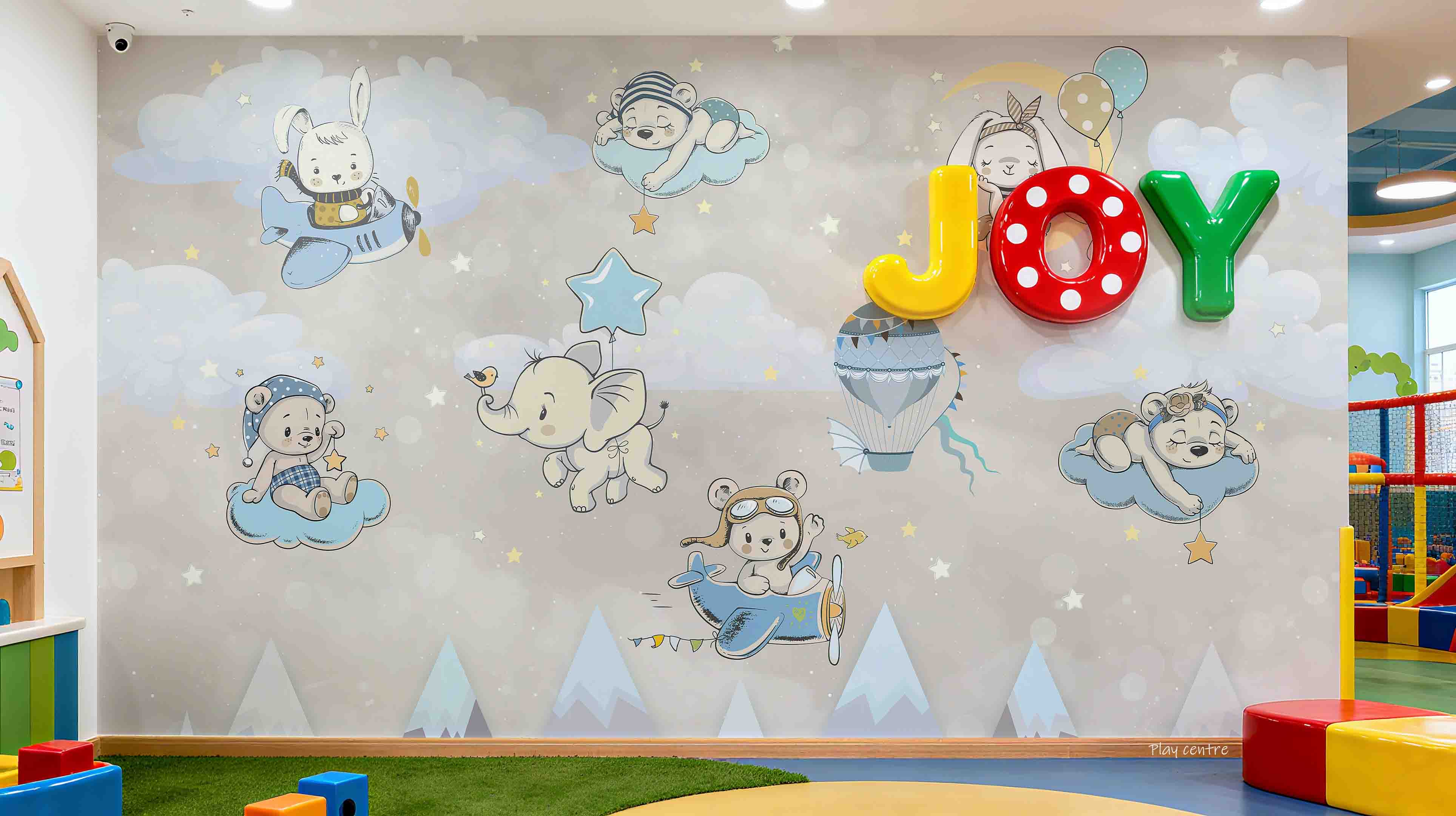 3D Play Centre Amusement Park Funfair Carnie Cartoon Animals Wall Mural Wallpaper 14