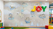 3D Play Centre Amusement Park Funfair Carnie Cartoon Animals Wall Mural Wallpaper 14