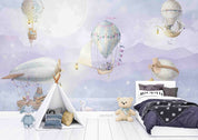 3D Animal Hydrogen Balloon Rabbit Cat Goose Bear Wall Mural Wallpaper YXL 28