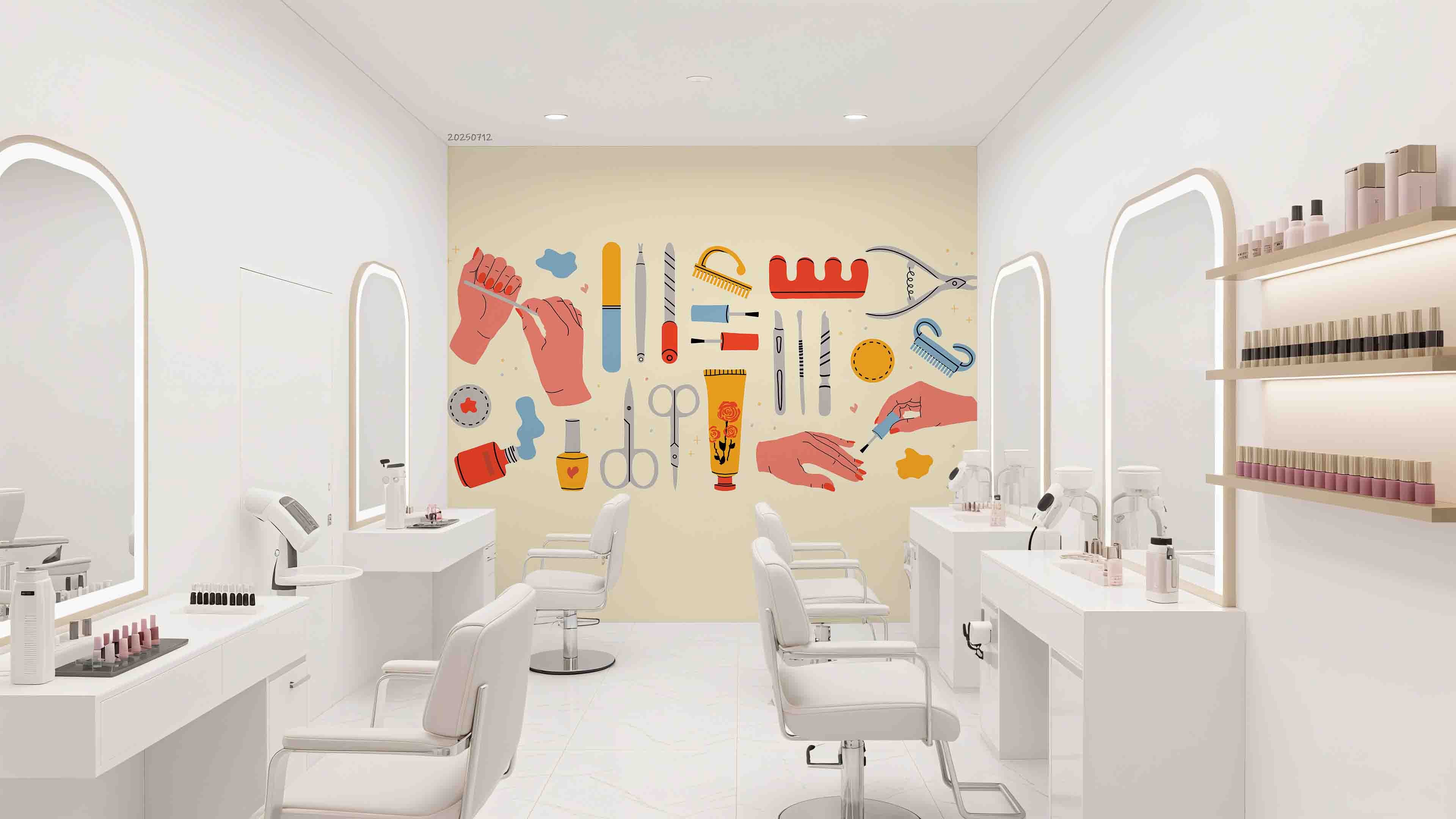 3D Salon Shop Beauty Salon Manicure Set Manicure Tools Wall Mural Wallpaper 30