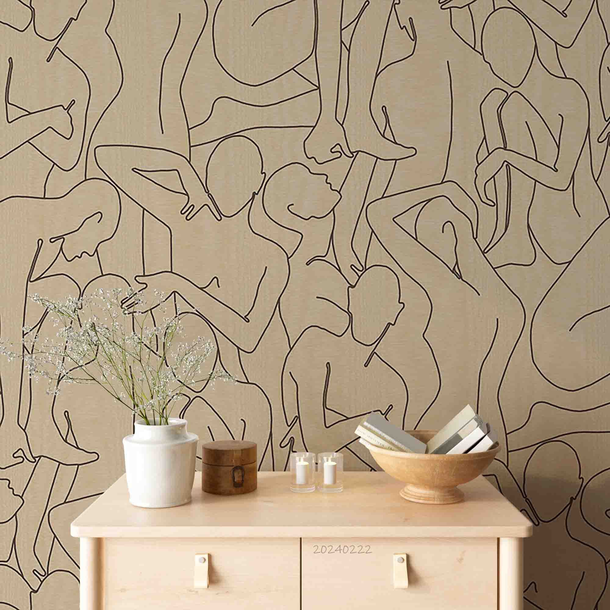 3D Abstract Brown People Cartoon Wallpaper Wall Mural Wall Decor Wall Art Wall Sticker Remoable Wallpaper LQH