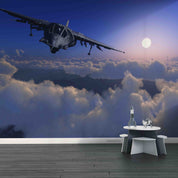 3D Military Aircraft Clouds Sky Flight Wall Mural Wallpaper GD 5478- Jess Art Decoration