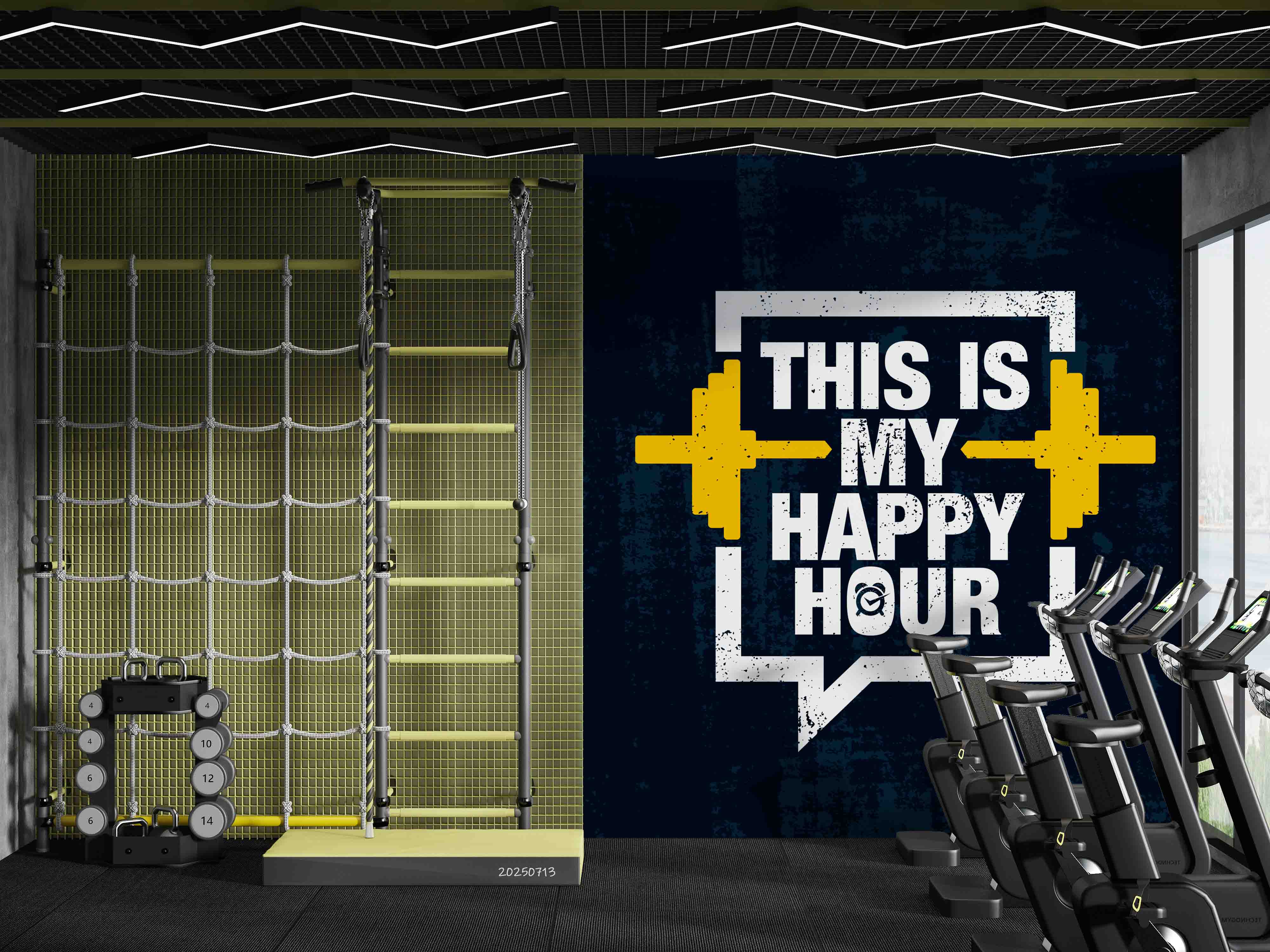 3D Gym Fitness Gymnasium Wall Mural Wallpaper 39