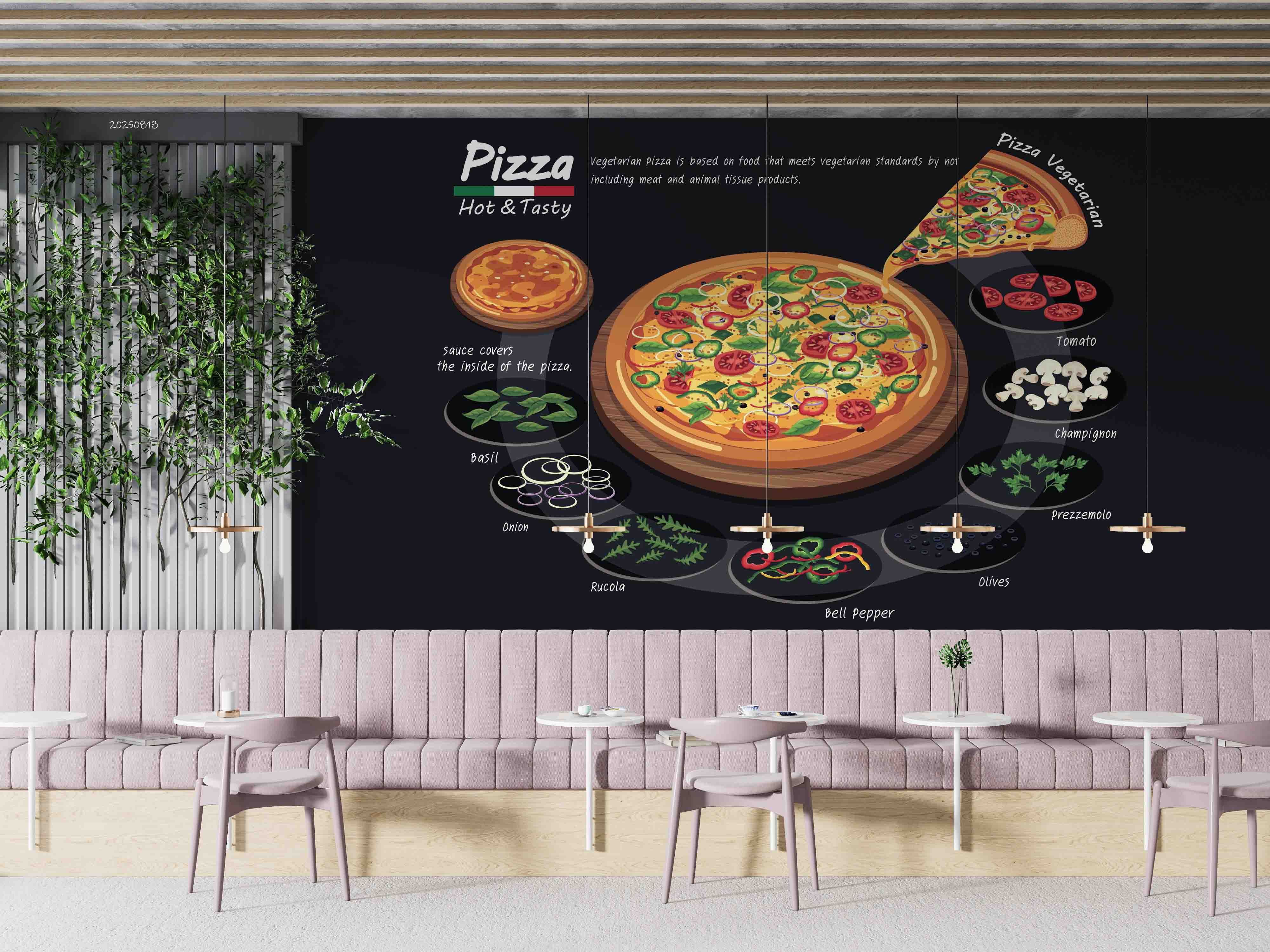 3D Restaurant Snack Bar Diner Fast Food Pizza Wall Mural Wallpaper 49