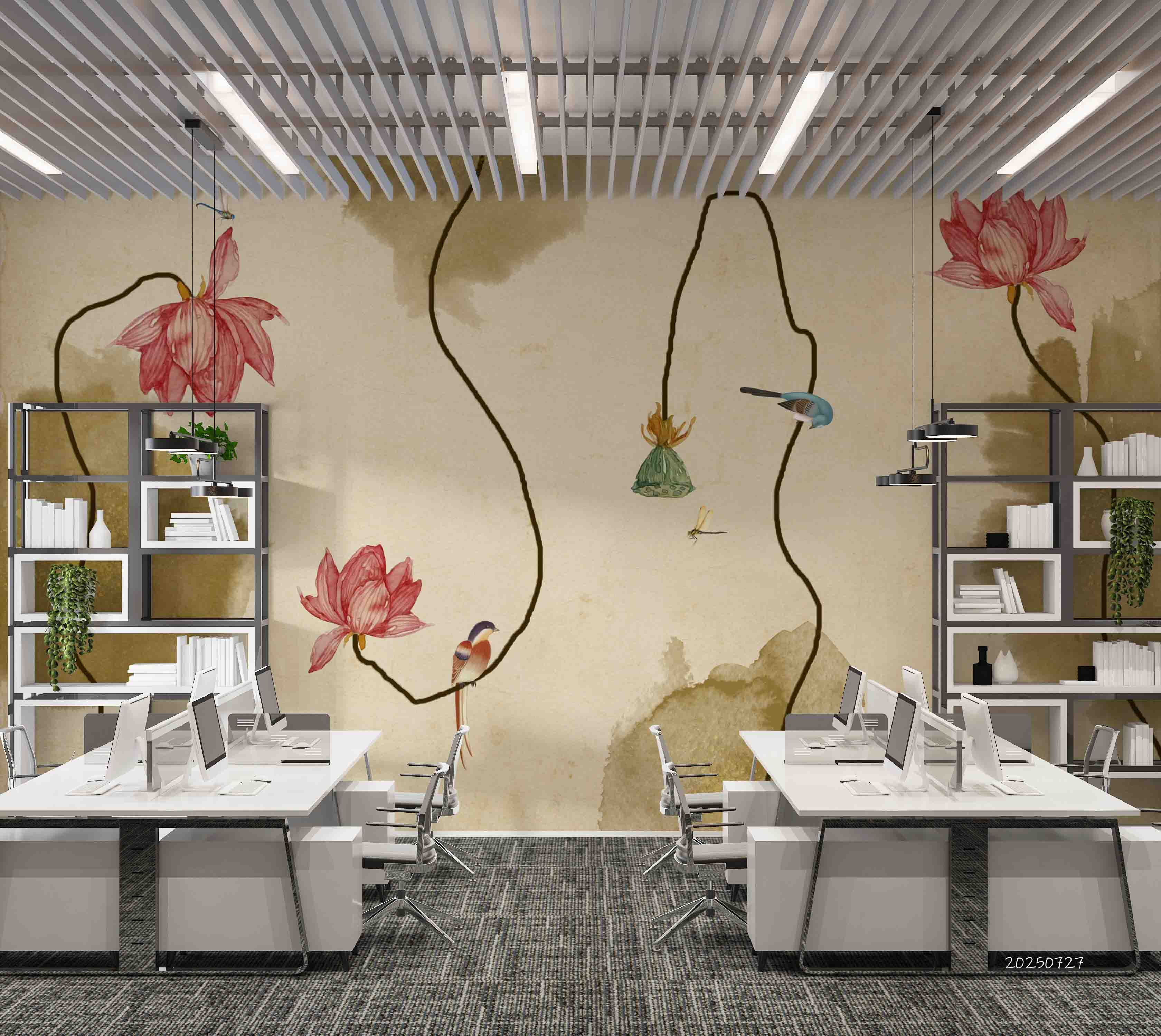 3D Office Business Technology Ink Painting Wall Mural Wallpaper 28